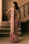 Shop_1999ad By Amita & Deepak_Pink Georgette Beads, Embroidery, Printed Pre-draped Skirt Saree With Blouse _at_Aza_Fashions