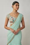 Buy_Renee label_Mint Viscose Georgette, Silk Sequins, Amaira Lehenga Saree With Blouse _Online_at_Aza_Fashions