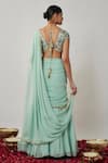 Shop_Renee label_Mint Viscose Georgette, Silk Sequins, Amaira Lehenga Saree With Blouse _at_Aza_Fashions