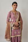 Renee label_Mauve Viscose Georgette, Dupion Embroidery, Zari, Samira Kurta Salwar Set _Online_at_Aza_Fashions