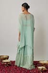Shop_Renee label_Mint Viscose Georgette Mirrors, Sequins, Metallic Kusha Kaftan Sharara Set _at_Aza_Fashions