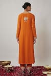 Shop_Renee label_Orange Viscose Georgette, Dupion Mirrors, Embroidery, Sequins Mihika Kurta Set _at_Aza_Fashions