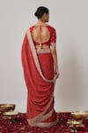 Shop_Renee label_Red Viscose Georgette, Satin Zari, Sequins, Payalia Woven Saree With Blouse _at_Aza_Fashions