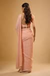 Shop_Renee label_Peach Viscose Georgette, Viscose, Crepe Shyla Embroidered Saree With Blouse _at_Aza_Fashions