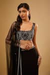 Shop Renee label Black Viscose Georgette, Net Sequins, Imara Embroidered Fishcut Lehenga Set Online at Aza Fashions Shop_Renee label_Black Viscose Georgette, Net Sequins, Imara Embroidered Fishcut Lehenga Set _Online_at_Aza_Fashions