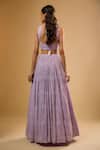Shop_Renee label_Lavender Viscose Georgette, Net Sequins, Beads, Embroidery Ilina Lehenga Set _at_Aza_Fashions