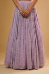 Shop_Renee label_Lavender Viscose Georgette, Net Sequins, Beads, Embroidery Ilina Lehenga Set _Online_at_Aza_Fashions