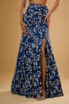 Renee label_Blue Viscose Georgette, Net Beads, Sequins, Embroidery, Ashika Lehenga Set _Online_at_Aza_Fashions