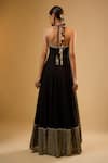 Shop_Renee label_Black Viscose Georgette, Net Sequins, Mirrors, Shloka Anarkali With Dupatta _at_Aza_Fashions