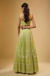 Shop_Renee label_Lime Viscose Georgette Beads, Embroidery, Sequins Aashni Glass Lehenga Set _at_Aza_Fashions