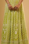 Shop_Renee label_Lime Viscose Georgette Beads, Embroidery, Sequins Aashni Glass Lehenga Set _Online_at_Aza_Fashions