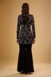 Shop_Renee label_Black Viscose Georgette, Net Embroidery, Sequins, Ravya Kurta Sharara Set _at_Aza_Fashions