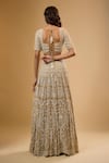 Shop_Renee label_Gold Viscose Georgette Beads, Embroidery, Sequins Square Anika Work Lehenga Set _at_Aza_Fashions