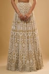 Renee label_Gold Viscose Georgette Beads, Embroidery, Sequins Square Anika Work Lehenga Set _Online_at_Aza_Fashions