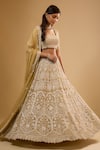 Buy_Renee label_Gold Viscose Georgette Beads, Embroidery, Sequins Square Anika Work Lehenga Set _Online_at_Aza_Fashions