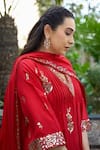 Buy_Punit Balana_Red , , Embroidery, Amer Surkh Laal Choga Kurta Set _Online_at_Aza_Fashions