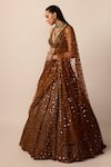 Buy Vvani by vani vats Brown Georgette, Organza, Net Mirrors, Stones, Metallic Copper Lehenga Set Online at Aza Fashions Buy_Vvani by vani vats_Brown Georgette, Organza, Net Mirrors, Stones, Metallic Copper Lehenga Set _Online_at_Aza_Fashions