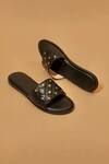 Shop_Dmodot_Black Pelle Trapunta Rivitto Flats _at_Aza_Fashions