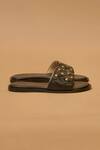 Dmodot_Black Pelle Trapunta Rivitto Flats _Online_at_Aza_Fashions
