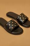 Buy_Dmodot_Black Pelle Trapunta Rivitto Flats _Online_at_Aza_Fashions