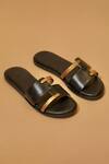 Buy_Dmodot_Black Pelle Oro Flats _at_Aza_Fashions