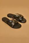 Buy_Dmodot_Black Pelle Incrocio Flats _at_Aza_Fashions