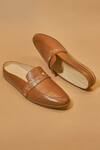 Shop_Dmodot_Brown Hoffler Ricamo Cuoio Mules _at_Aza_Fashions