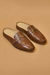 Buy_Dmodot_Brown Hoffler Ricamo Bruciato Bruno Mules _Online_at_Aza_Fashions