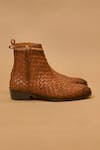 Buy_Dmodot_Brown Sprazzo Tesso Caramello Boots _Online_at_Aza_Fashions