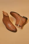 Shop_Dmodot_Brown Sprazzo Tesso Caramello Boots _at_Aza_Fashions