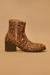 Dmodot_Yellow Sprazzo Leopardo Boots _Online_at_Aza_Fashions