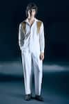 Buy Nirmooha Ivory Lycra, Microfiber Embroidery, Metallic Aerion Aura Shirt And Trousers Set at Aza Fashions Buy_Nirmooha_Ivory Lycra, Microfiber Embroidery, Metallic Aerion Aura Shirt And Trousers Set _at_Aza_Fashions