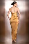 Shop_Label Muslin_Gold Brocade, Satin Sweetheart Neck Aurelia Strapless Corset Set _at_Aza_Fashions
