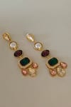 Shop_Bblingg_Multi Color Crystals, Pearls, Stones Araana Embellished Danglers _at_Aza_Fashions