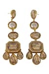 Shop_Bblingg_Gold Plated Crystals, Pearls, Rhinestones Araana Embellished Danglers _at_Aza_Fashions