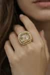 Buy_Bblingg_Gold Plated Crystals, Stones Araana And Zircon Studded Ring _at_Aza_Fashions