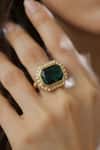 Shop_Bblingg_Green Crystals, Stones Araana Jewelled Ring _at_Aza_Fashions