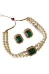 Bblingg_Green Crystals, Stones, Pearls Araana Choker Set _Online_at_Aza_Fashions