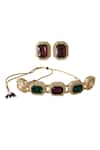 Shop_Bblingg_Multi Color Crystals, Stones Araana Studded Choker Set _at_Aza_Fashions