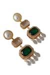 Buy_Bblingg_Green Crystals, Pearls, Zari, Stones Araana Danglers _Online_at_Aza_Fashions