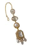 Bblingg_Gold Plated Araana Pearl And Crystal Studded Maangtikka _Online_at_Aza_Fashions