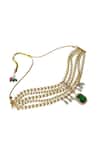 Bblingg_Green Araana Pearl Crystal Necklace _Online_at_Aza_Fashions