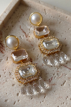 Buy_Bblingg_White Crystals, Pearls, Stones Araana Danglers _at_Aza_Fashions