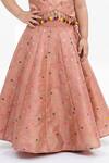 Buy_Maaikid_Peach Silk Tassels, Embroidery Woven Top And Lehenga Set _Online_at_Aza_Fashions