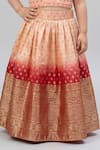 Buy_Maaikid_Peach Silk Beads, Zari Embroidered Crop Top And Lehenga Set 