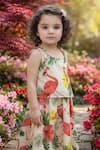 Buy Maaikid Cream Cotton Flamingo Print Top And Skirt Set Buy_Maaikid_Cream Cotton Flamingo Print Top And Skirt Set