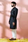 Arihant Rai Sinha Black Polyester, Viscose Geometric Pattern Sherwani And Pant Set Online Arihant Rai Sinha_Black Polyester, Viscose Geometric Pattern Sherwani And Pant Set _Online