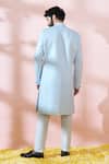 Arihant Rai Sinha_Blue Cotton, Silk, Polyester, Viscose Embroidery, Thread Sherwani And Pant Set _at_Aza_Fashions