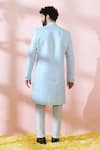 Shop_Arihant Rai Sinha_Blue Cotton, Silk, Polyester, Viscose Embroidery, Thread Sherwani And Pant Set _at_Aza_Fashions