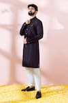 Buy_Arihant Rai Sinha_Wine Polyester, Viscose Textured Sherwani With Pant 
